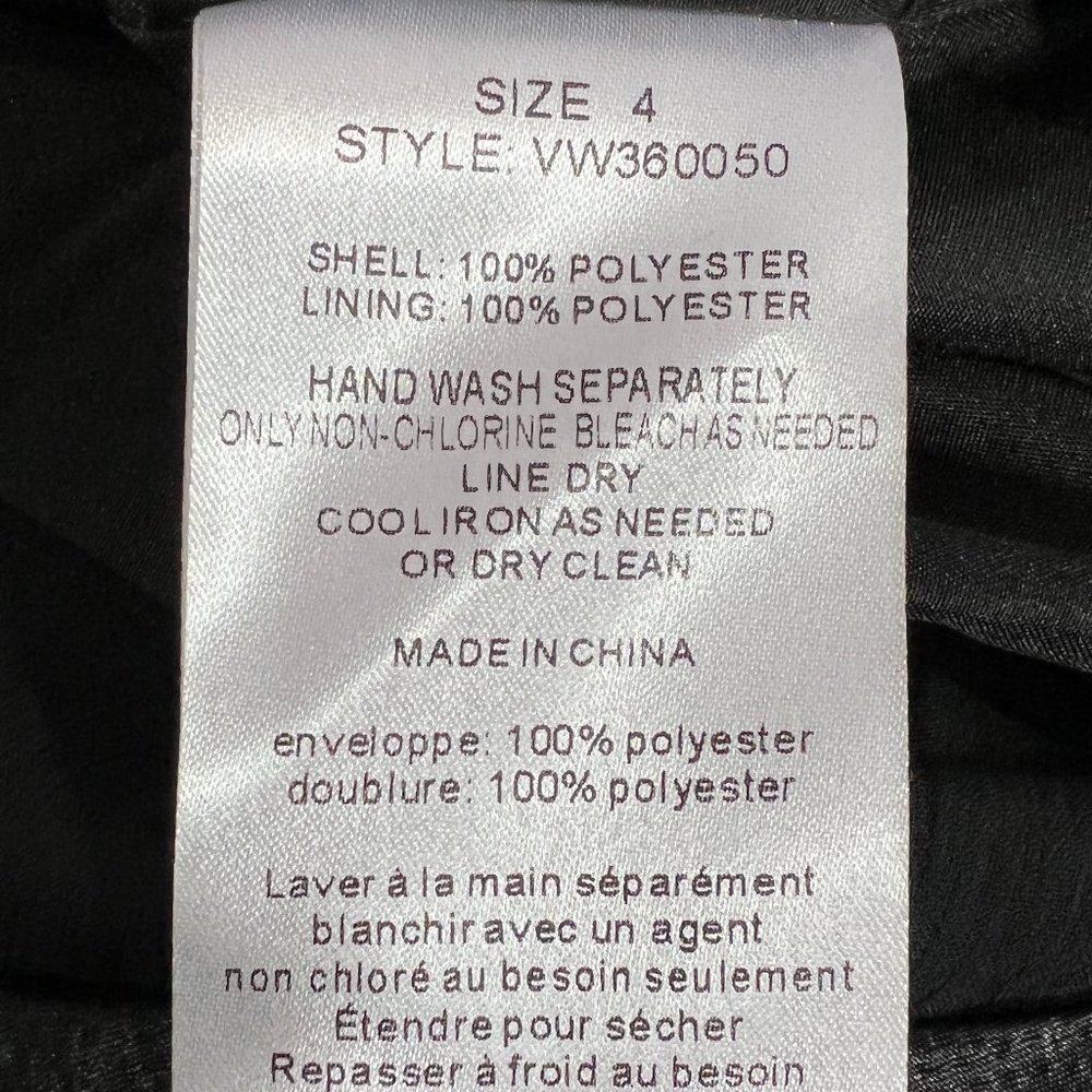 Gorgeous WHITE BY VERA WANG Black Ruched Bow Shoulder Sleeveless Dress S… - Picture 11 of 11